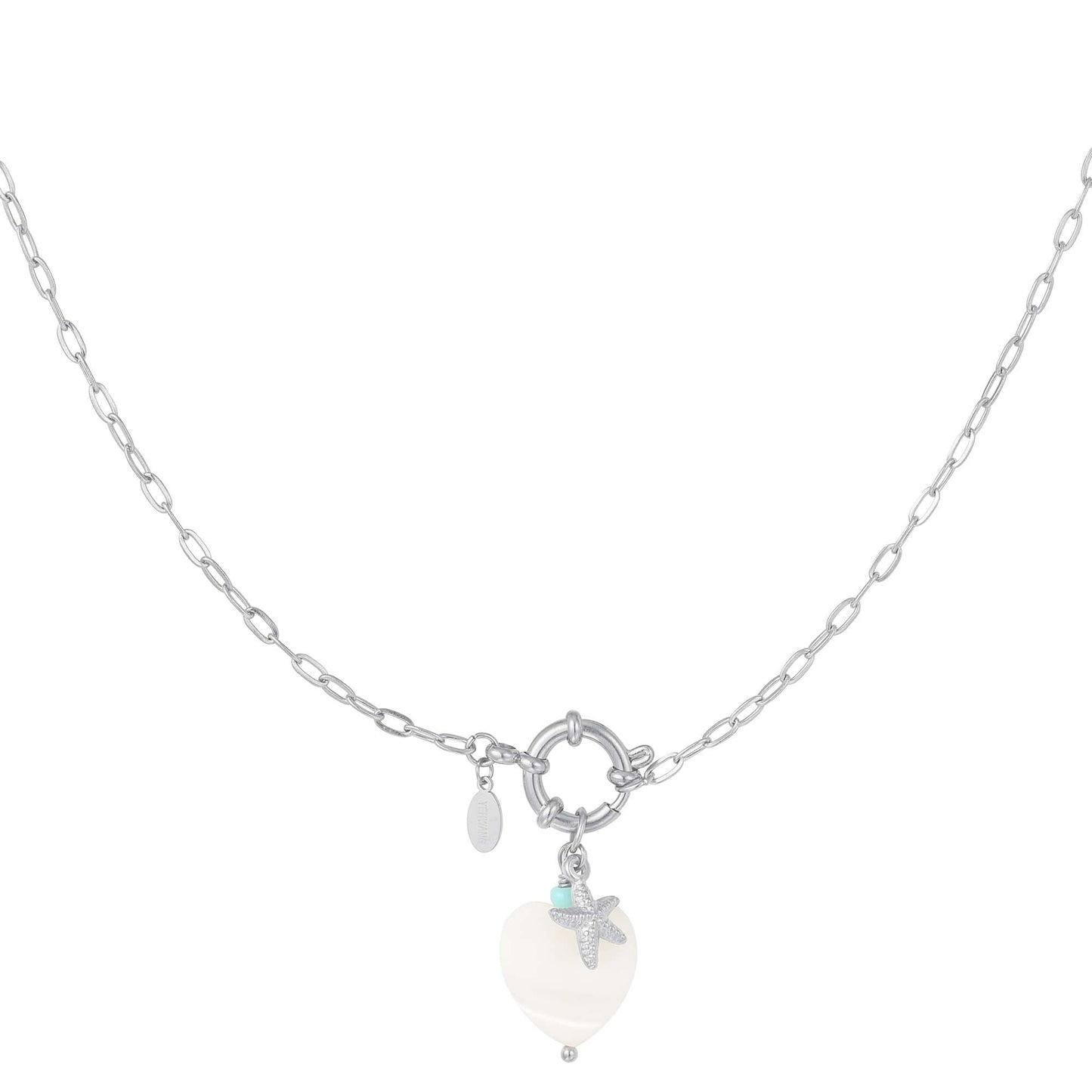 Halsketting met hart en zeester bedel