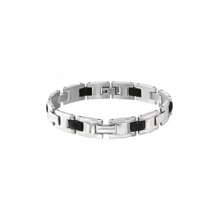 Zwart metalen heren schakelarmband
