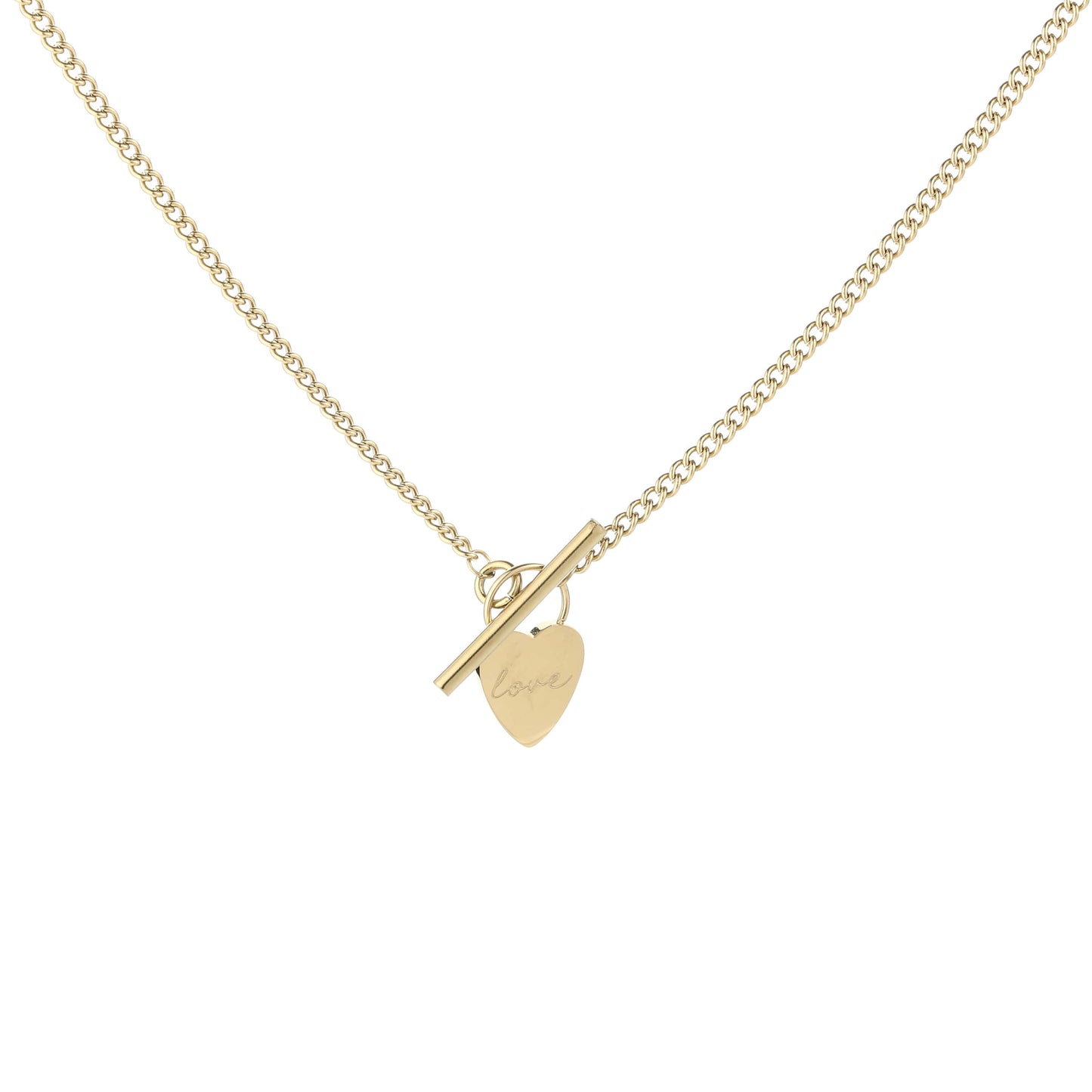 Ketting met hartbedel love