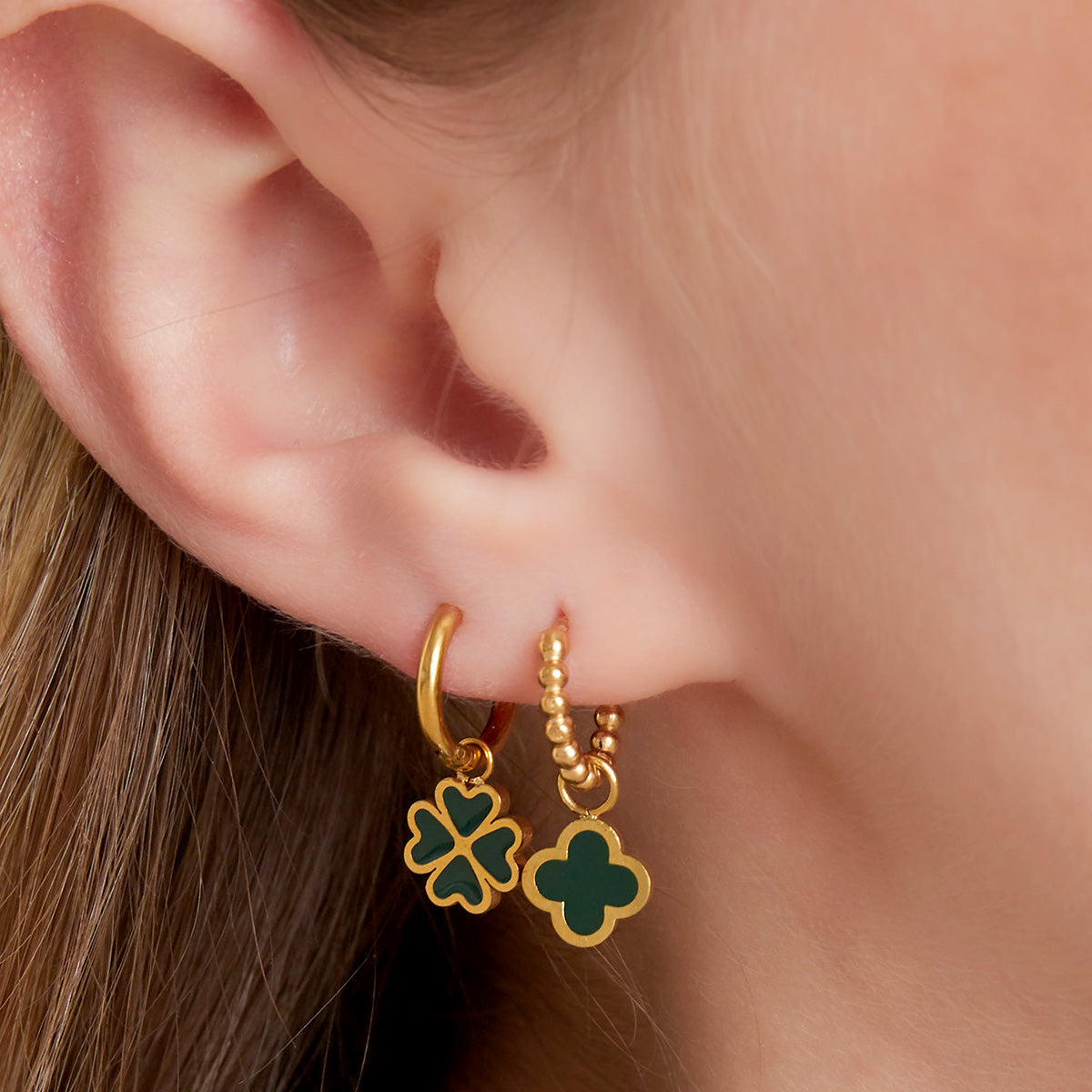 Klaver oorbellen - Amora Jewellery