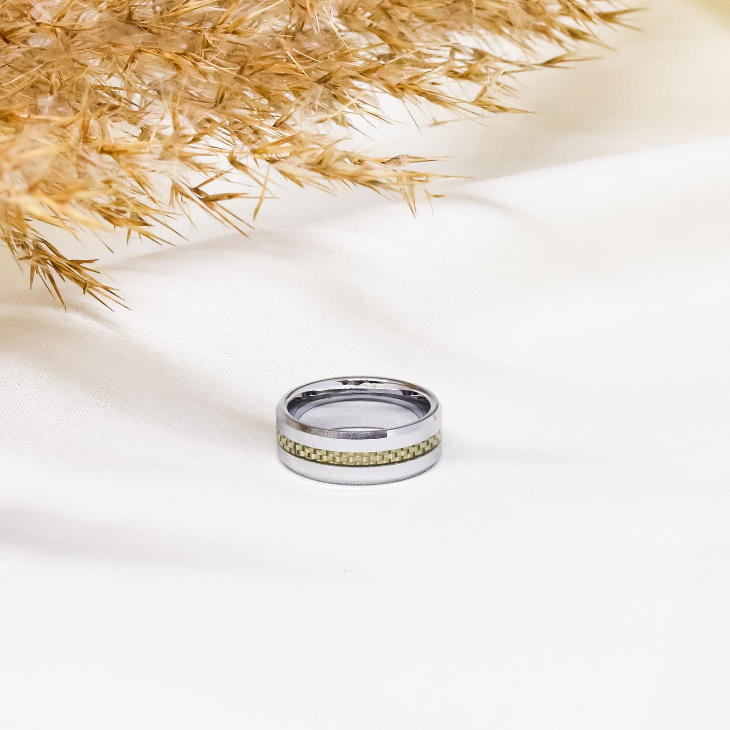 Heren ring groene lijn | Tungstenlijn