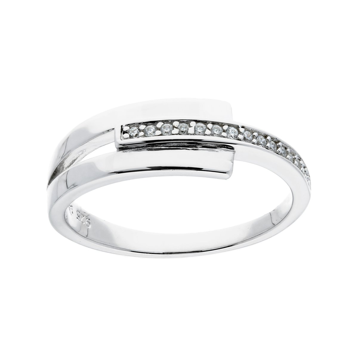 Zilveren ring met zirkonia steentjes