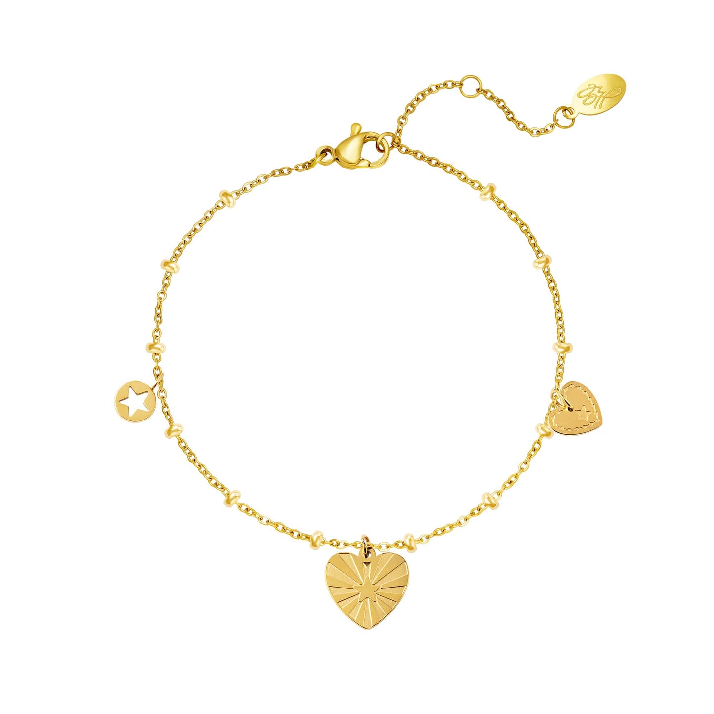 Armband met hartjesbedels