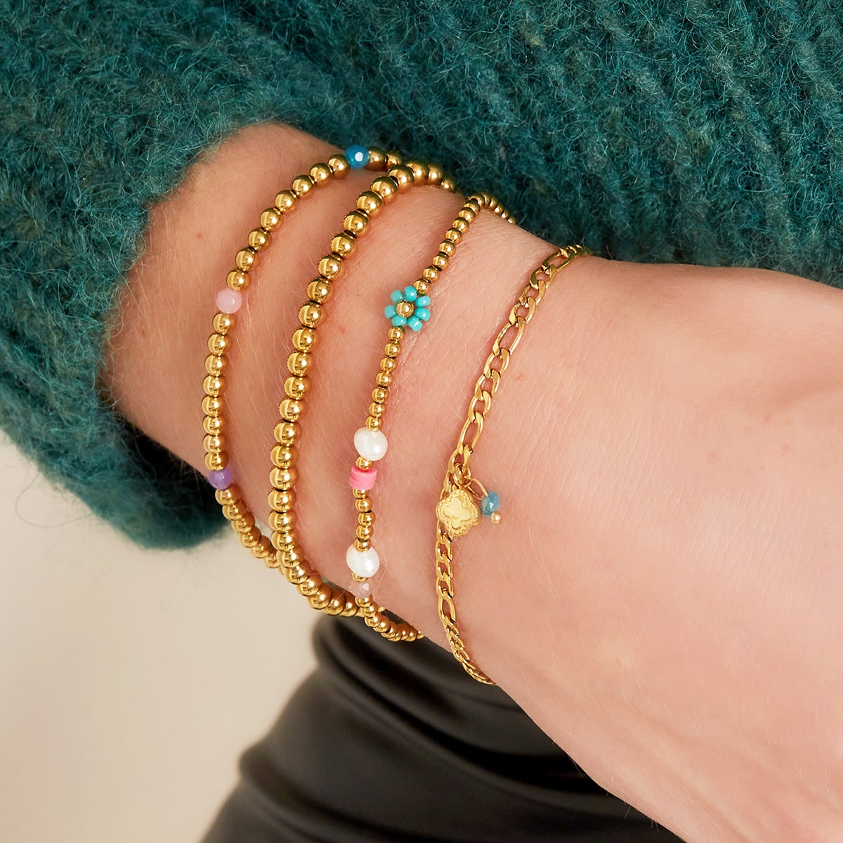 Subtiele schakelarmband armband met bedeltje