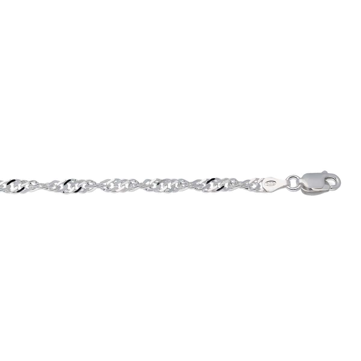Zilveren achakelarmband gedraaid