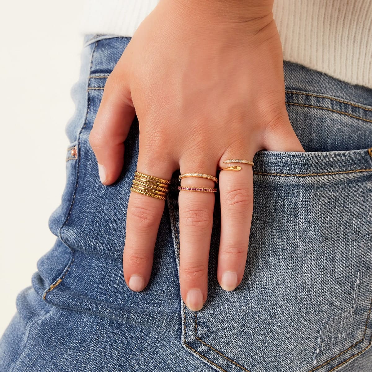 Sparkling ring met steentjes