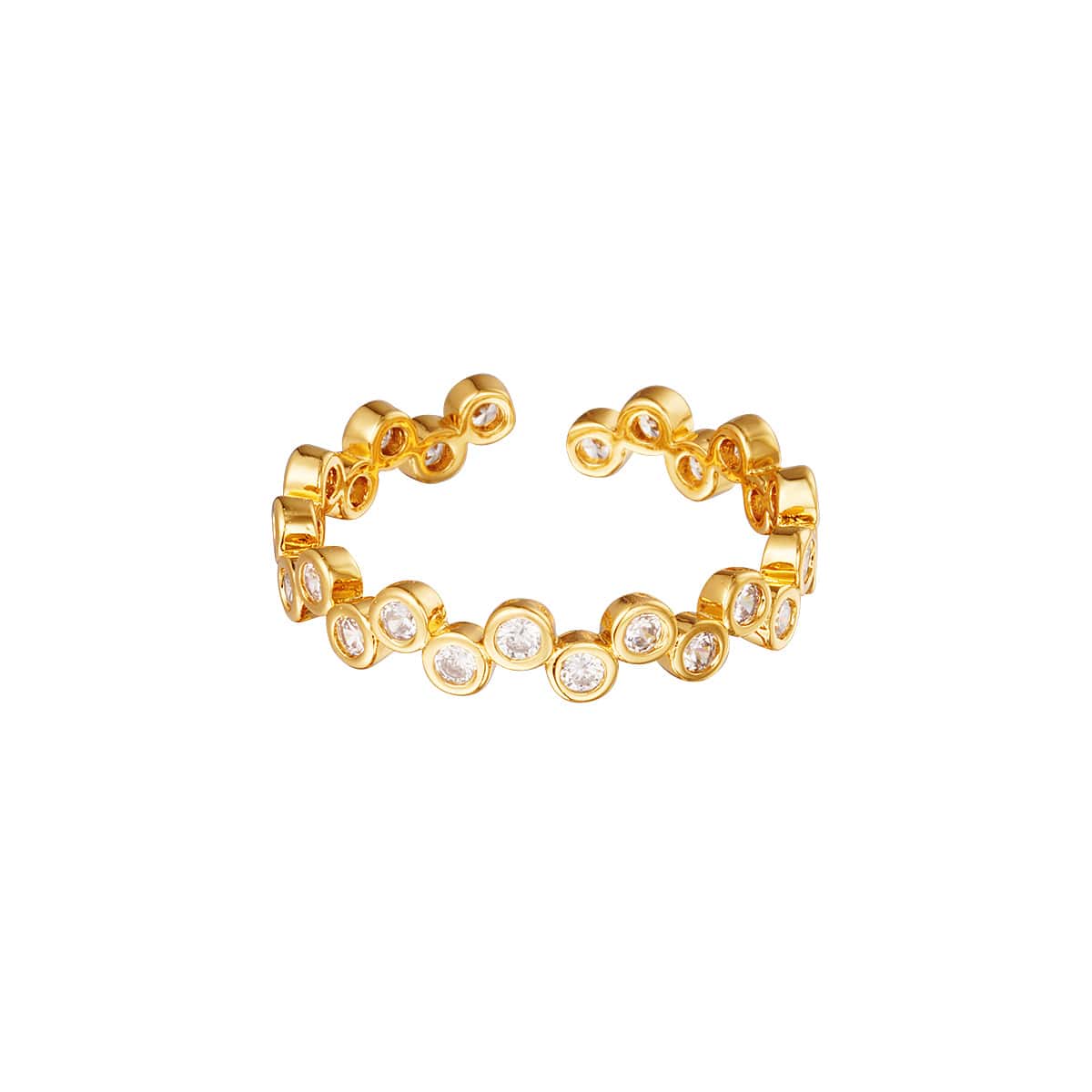 Verstelbare ring met zirkonia steentjes