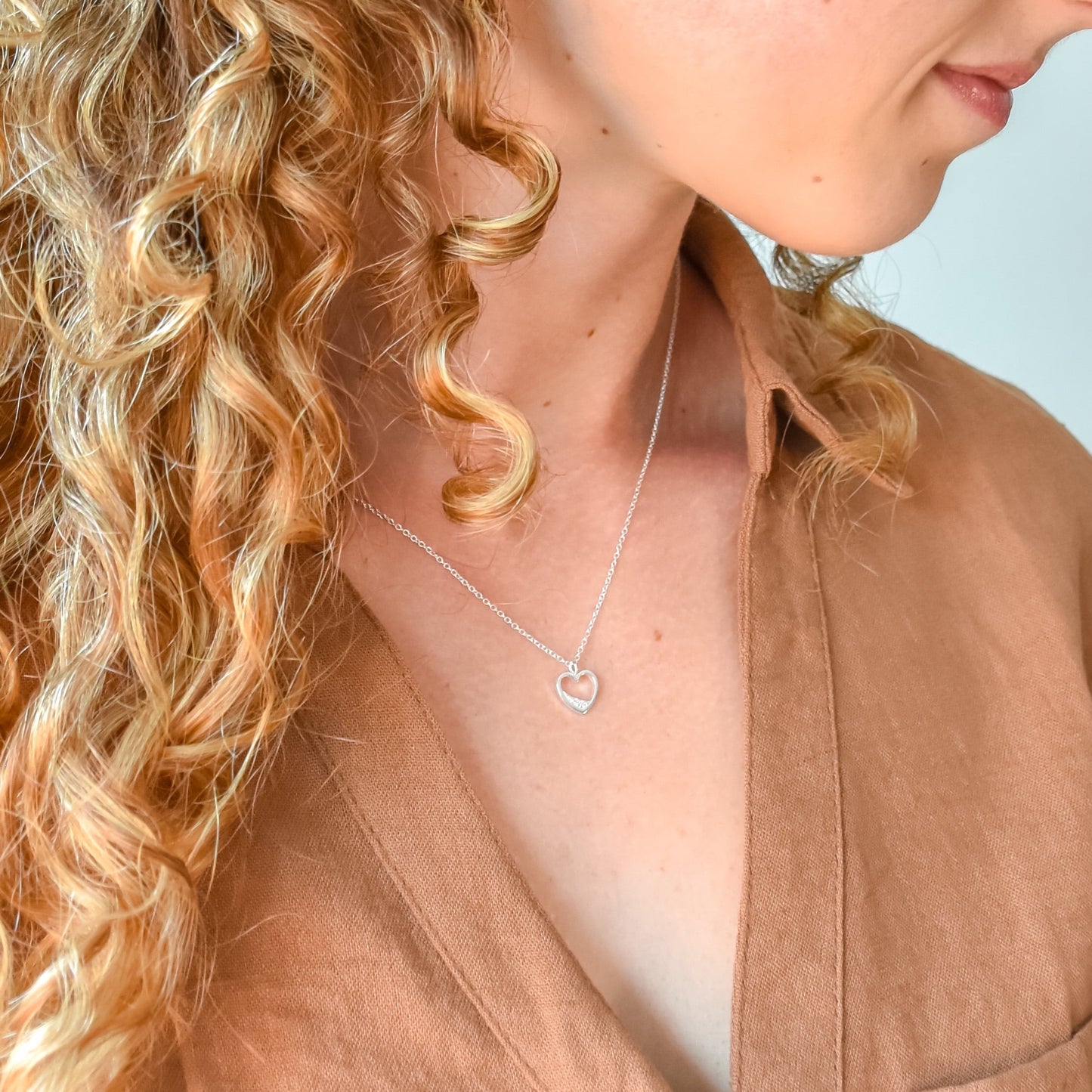 Zilveren ketting met hartje