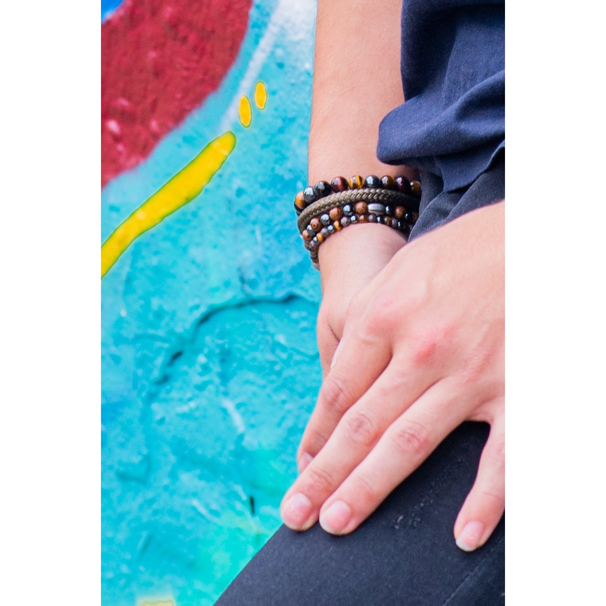 armband Ulang groen-bruin, gerecycled - Amora Jewellery