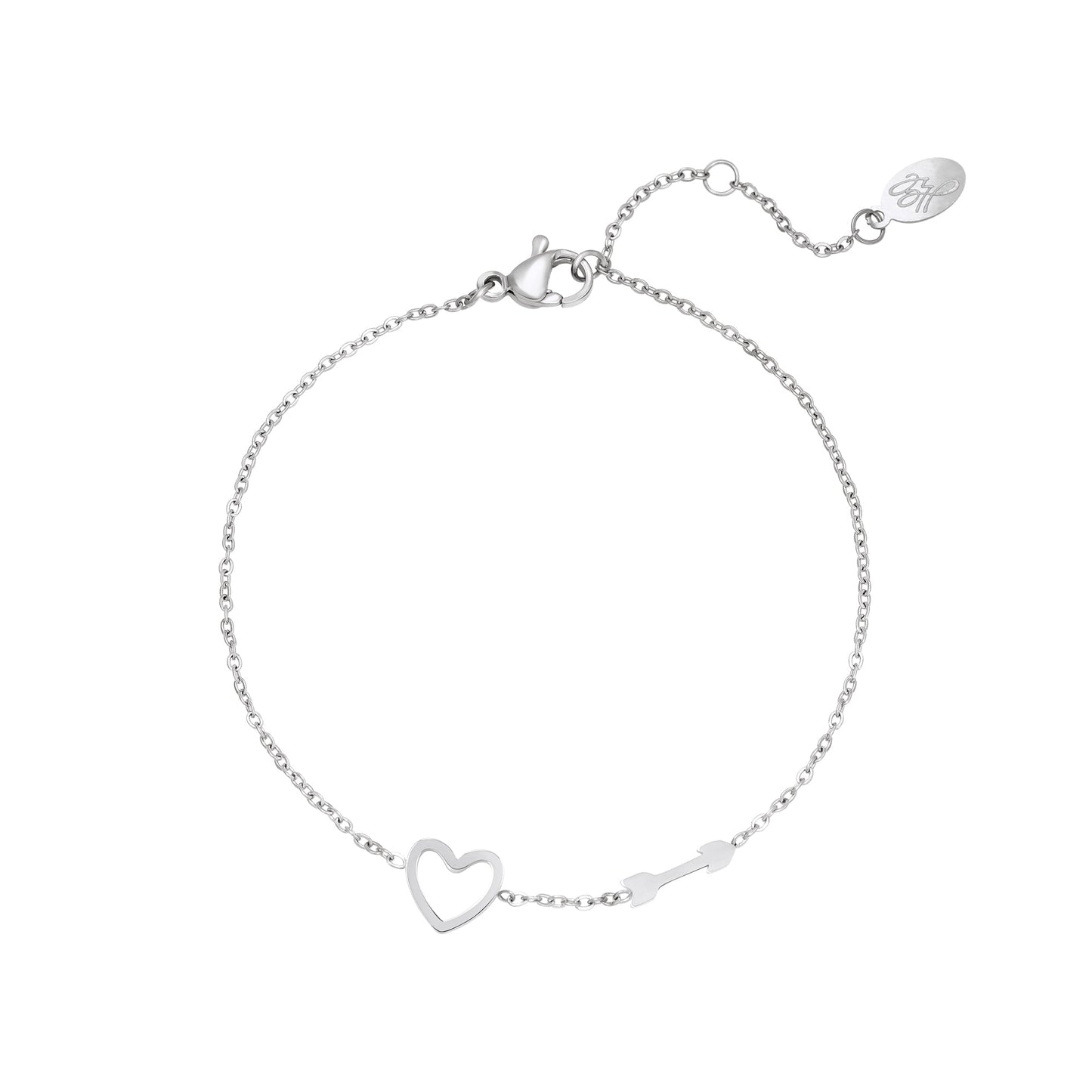 Armband met Hart en Pijl Bedel - Amora Jewellery