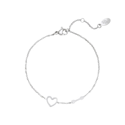 Armband met Hart en Pijl Bedel - Amora Jewellery