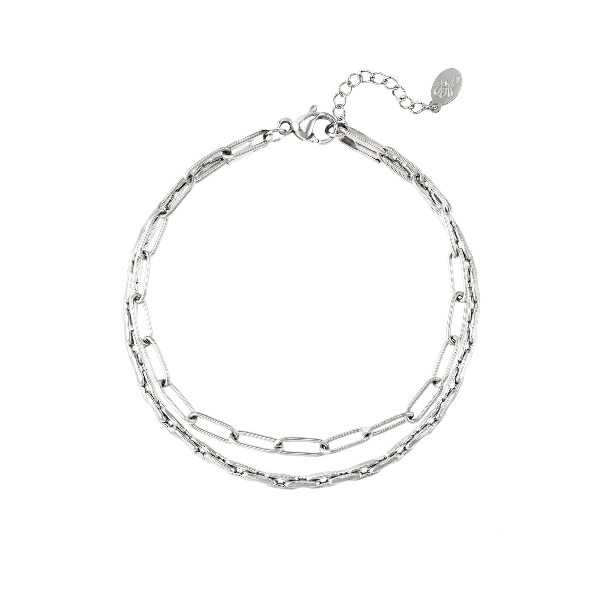 Dubbele roestvrijstalen armband - Amora Jewellery