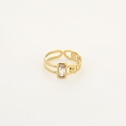 Dubbele ring met zirkonia