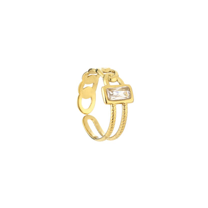 Dubbele ring met zirkonia